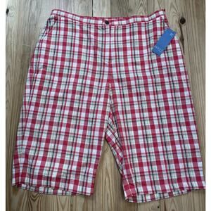 WOMENS SIZE 20W PINK PLAID KORET 2 POCKET ELASTIC WAIST SHORTS